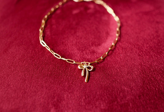 Elegant Bow Charm Necklace Stainless Steel Jewelry